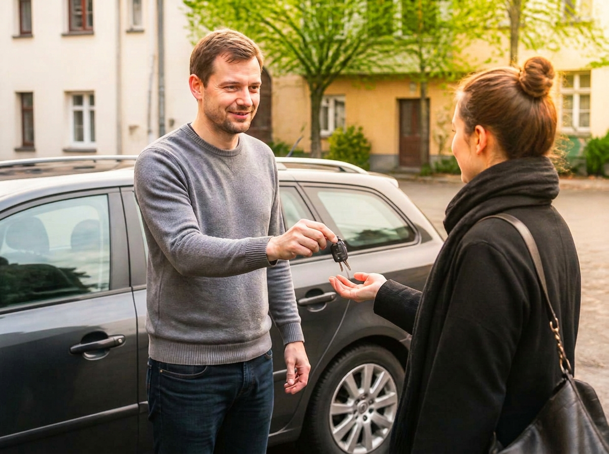 Właściciel przekazuje kluczyki najemcy